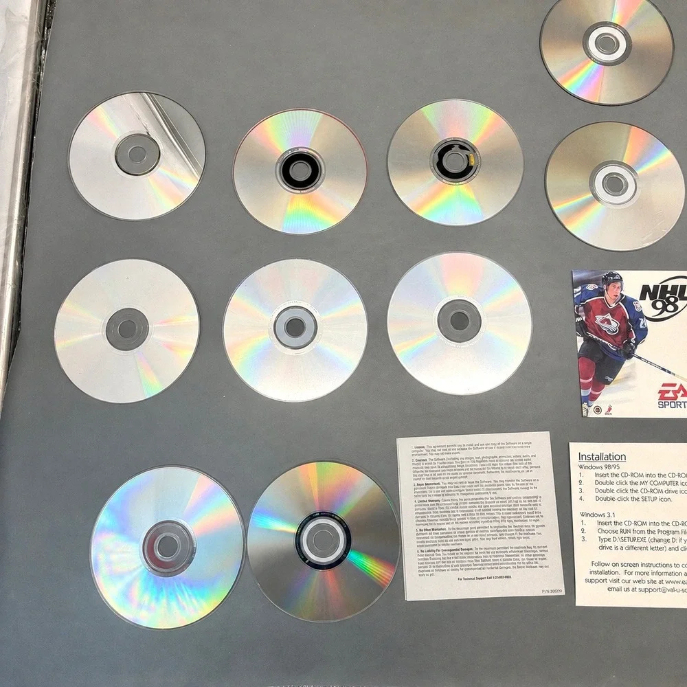 Vintage PC CD-ROM Game Lot Pac-Pack NHL 98 Test Drive Jeopardy Untested